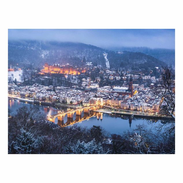 Foto auf Hartschaumplatte Winterliches Heidelberg