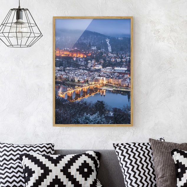 Moderne Bilder mit Rahmen Winterliches Heidelberg