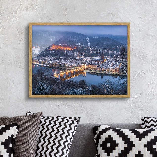 Moderne Bilder mit Rahmen Winterliches Heidelberg
