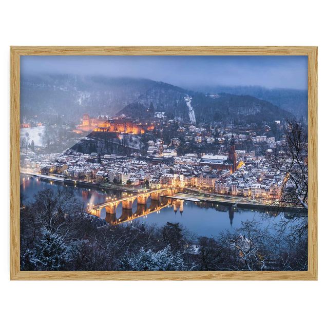 gerahmte Bilder Winterliches Heidelberg