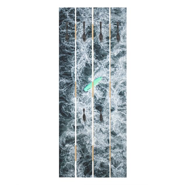 Wandgarderobe Holzpalette - Wipe Out auf stürmischer See