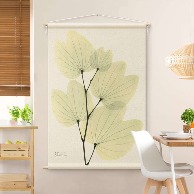 Wandbehang Stoff X-Ray - Orchideenbaumblätter