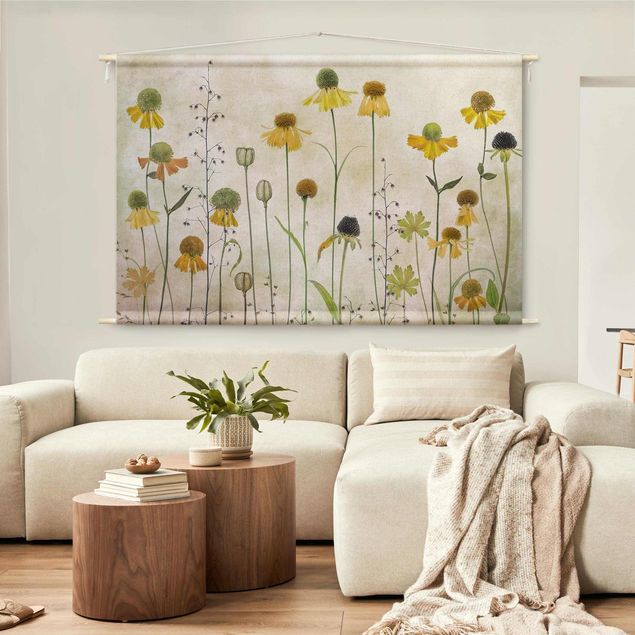 Wandtücher Zarte Helenium Blüten