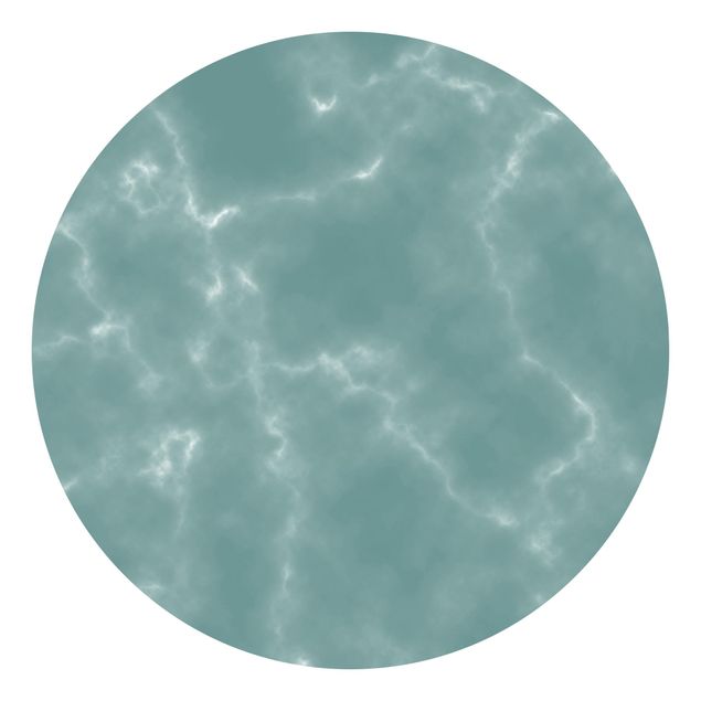 Runde Tapete selbstklebend - Zarte Marmoroptik in Blau
