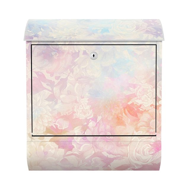 Design Briefkasten Zarter Blütentraum in Pastell