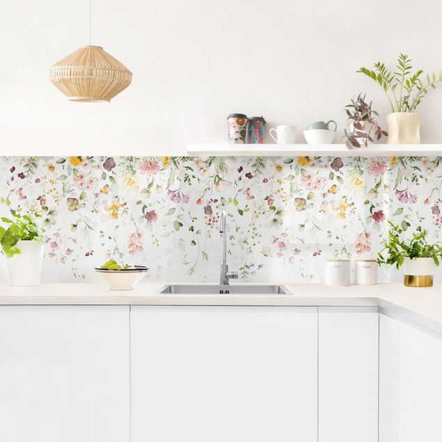Wandpaneele Küche Zartes Blütenarrangement