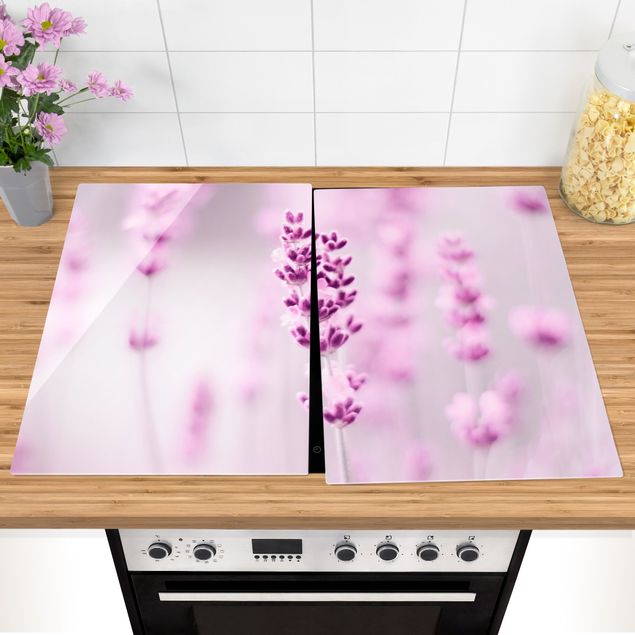 Herdabdeckplatten Blumen Zartvioletter Lavendel