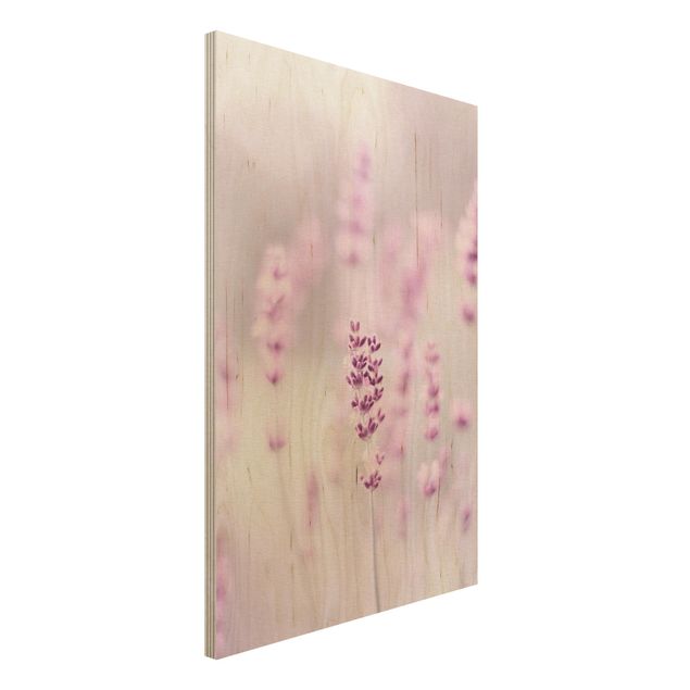 Holzbild Blumen Zartvioletter Lavendel