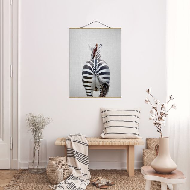 Stoffbilder mit Posterleisten Zebra von hinten