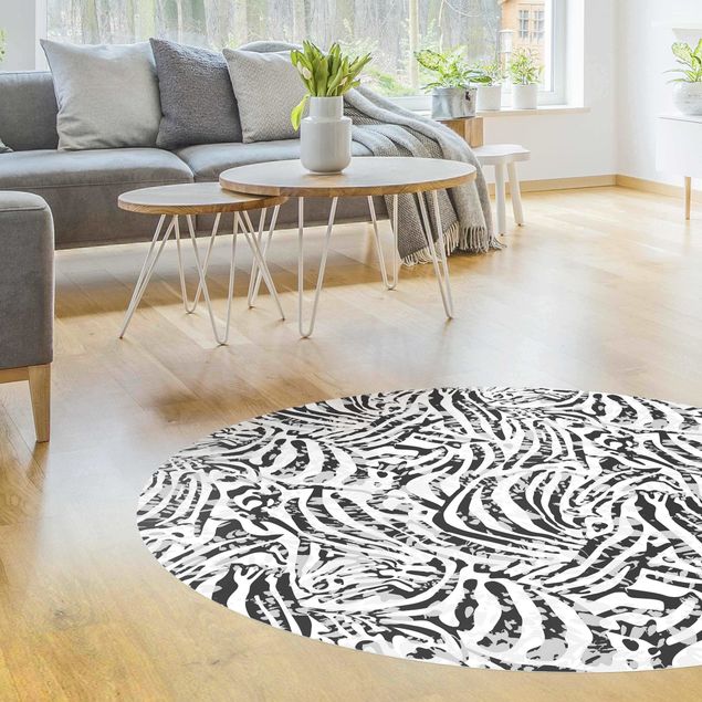 Moderner Teppich Zebramuster in Grautönen