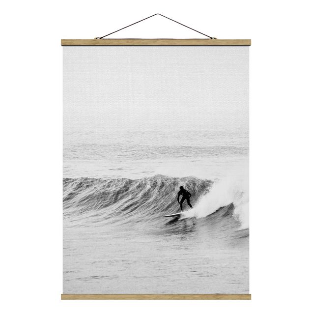 Stoffbild mit Posterleisten - Zeit zum Surfen - Hochformat 3:4