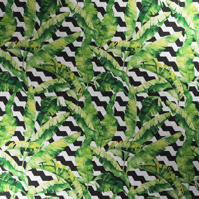 Metallic Tapete  - Zick Zack Geometrie Dschungel Muster