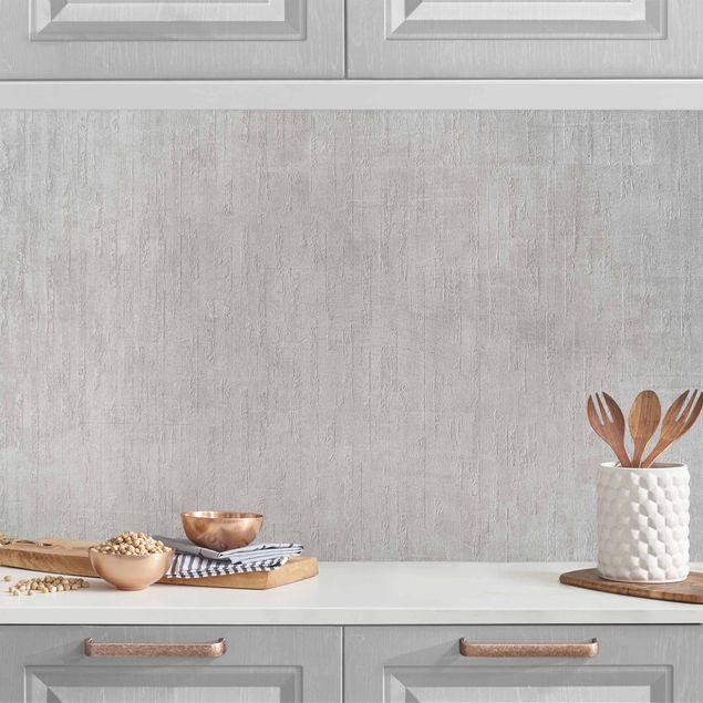 Küchenrückwand 3D-Oberfläche Ziegelbeton in warmen Grau