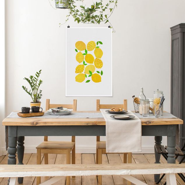 Moderne Poster Zitronen mit Punkten