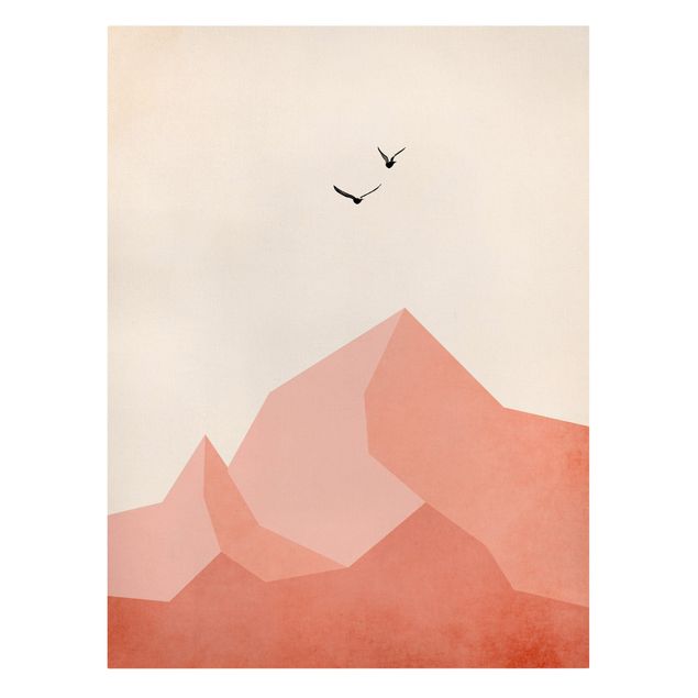 Kubistika Prints Zugspitze in Rosa Färbung