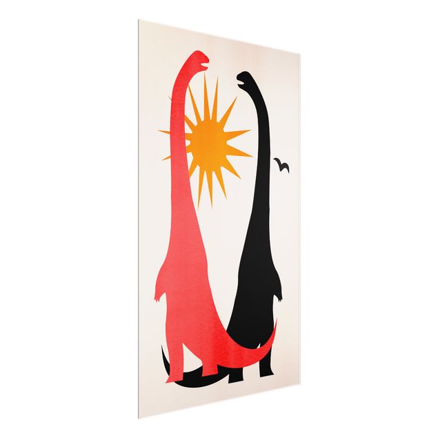 Kubistika Poster Zwei Dinosaurier im Sonnenschein