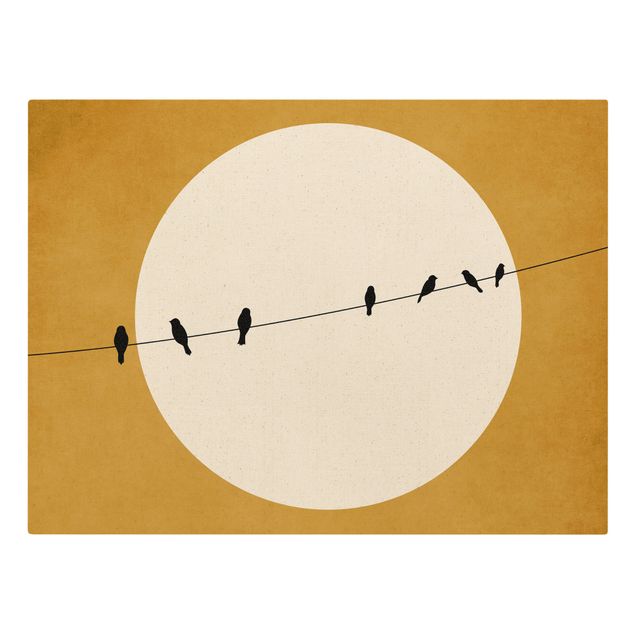 Kubistika Poster Zwitschernde Vögel in der Abenddämmerung